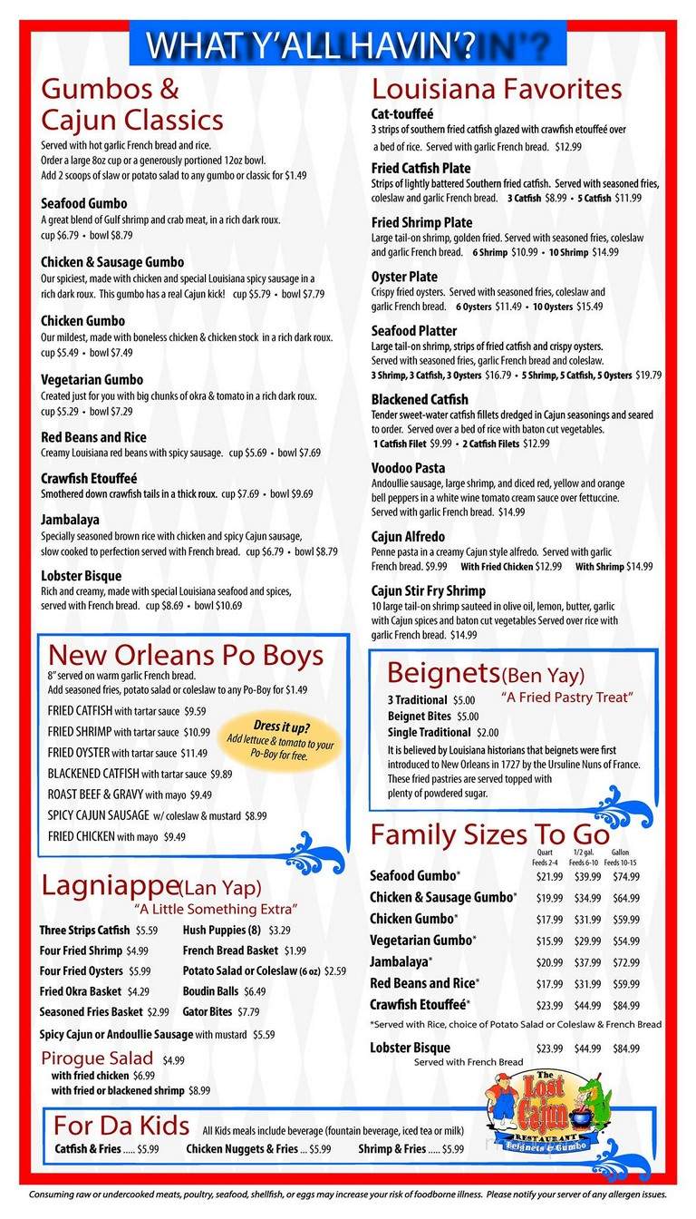 Lost Cajun - Hendersonville, TN menu_pic