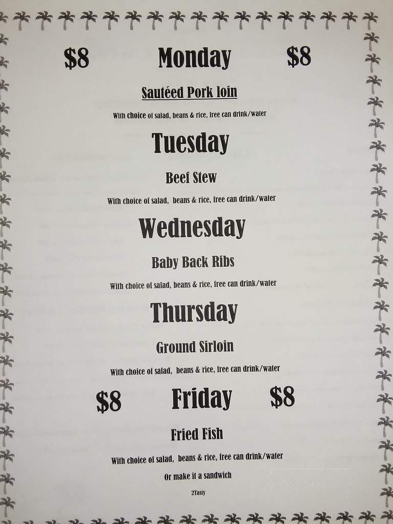 Caribbean Cafe - Sparta, TN menu_pic
