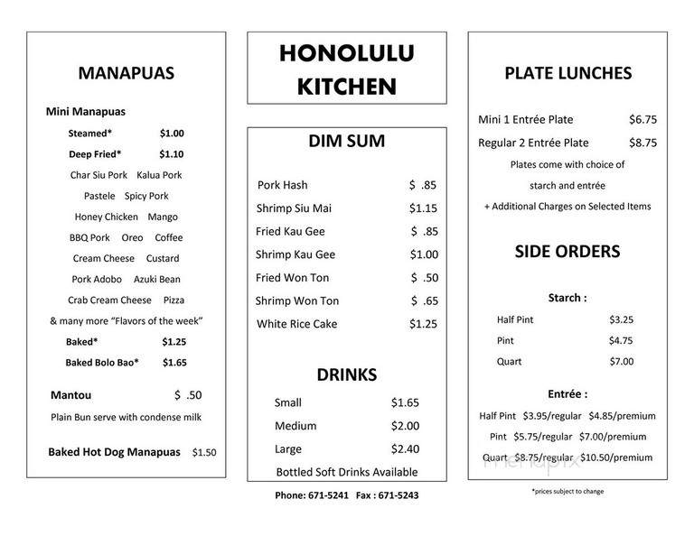 Honolulu Kitchen - Waipahu, HI