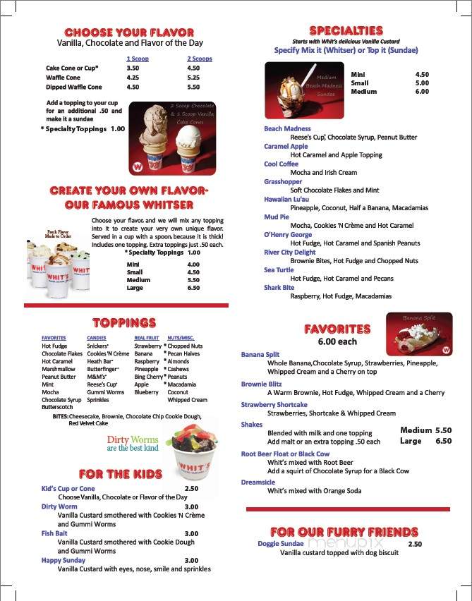 Whit's Frozen Custard of Atlantic Beach - Atlantic Beach, FL menu_pic