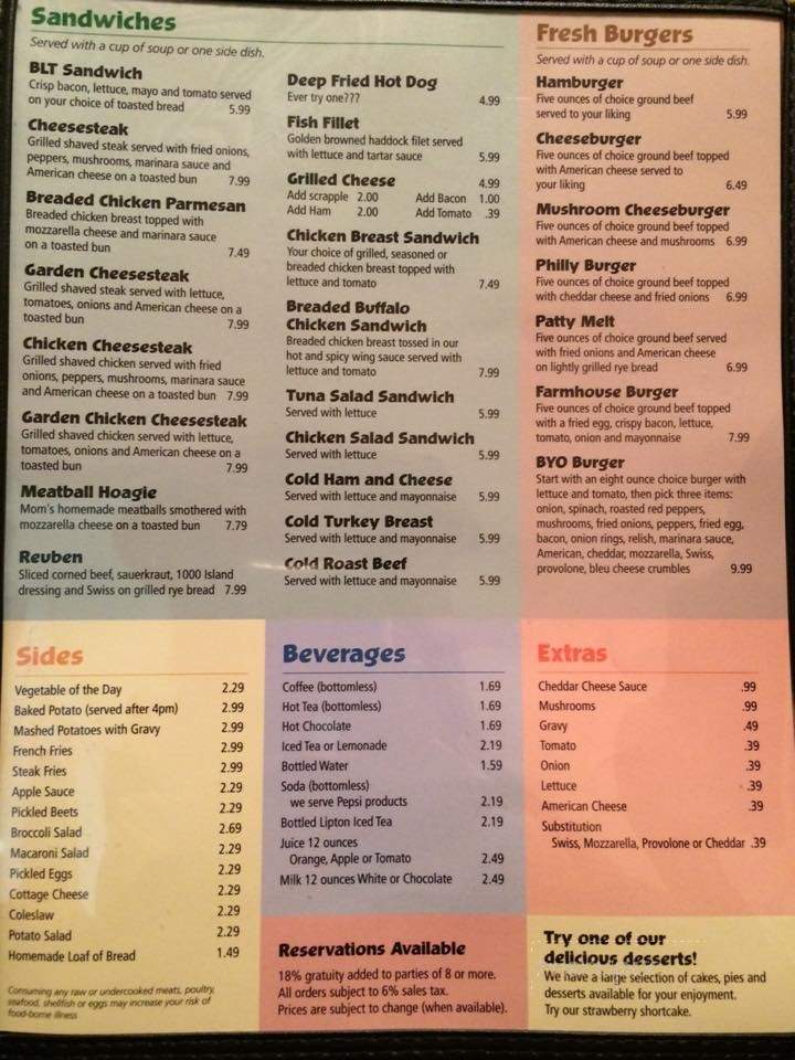 Morris Family Restaurant - Bloomsburg, PA menu_pic