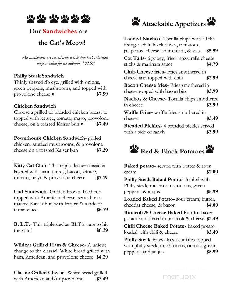 Wildcat Connections Cafe - New London, OH menu_pic