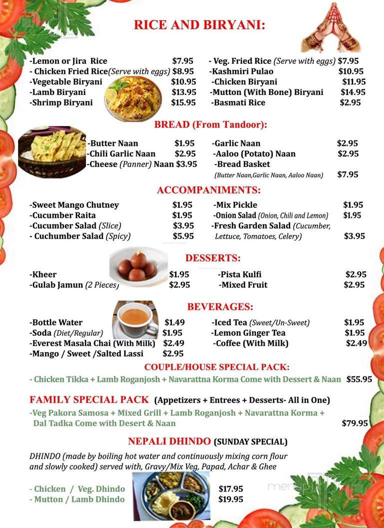 Mt Everest Cuisines - Edmond, OK menu_pic