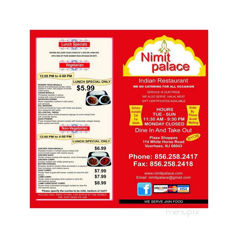 Nimit Palace Indian Restaurant - Voorhees Township, NJ