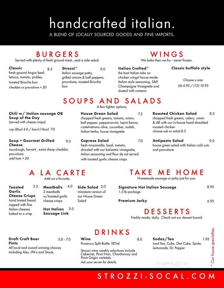 Strozzi So-Cal Italian - San Diego, CA menu_pic