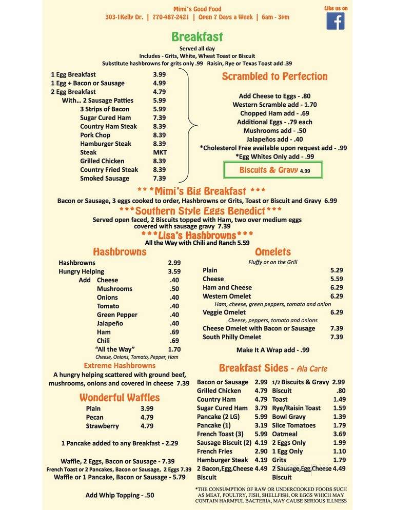 Paris Bistro II - Dunwoody, GA menu_pic