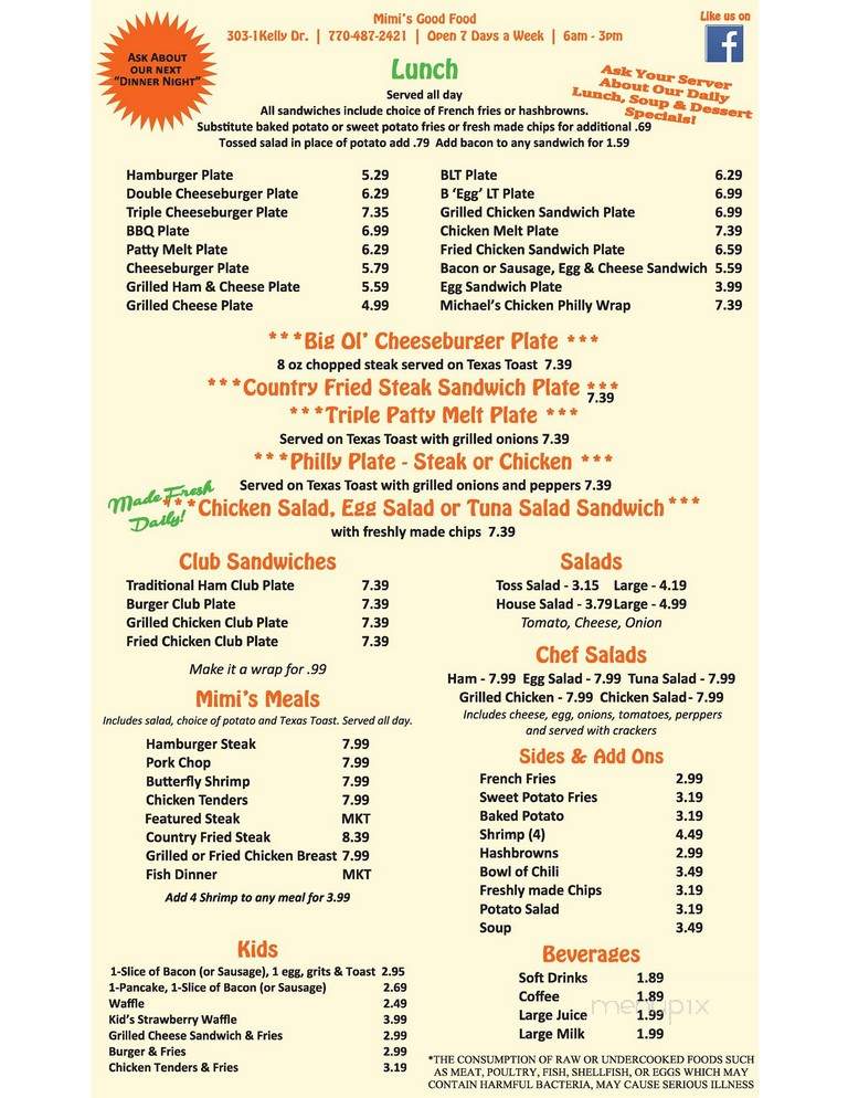 Paris Bistro II - Dunwoody, GA menu_pic