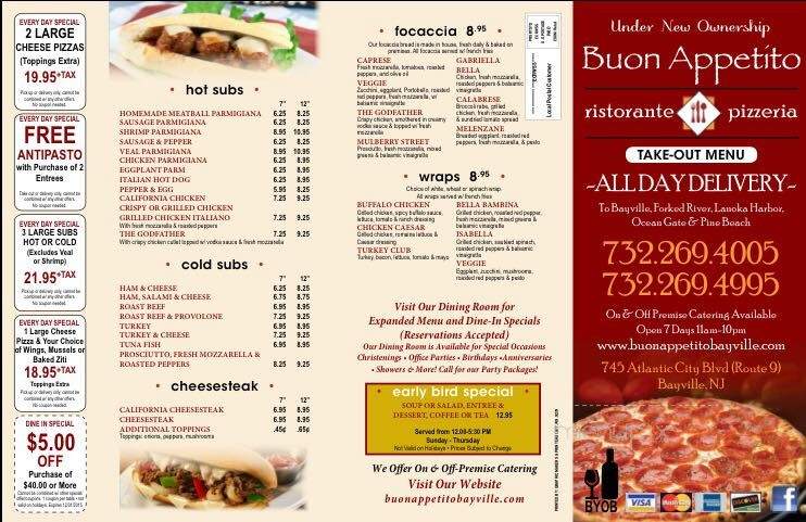Buon Appetito - Berkeley Township, NJ menu_pic