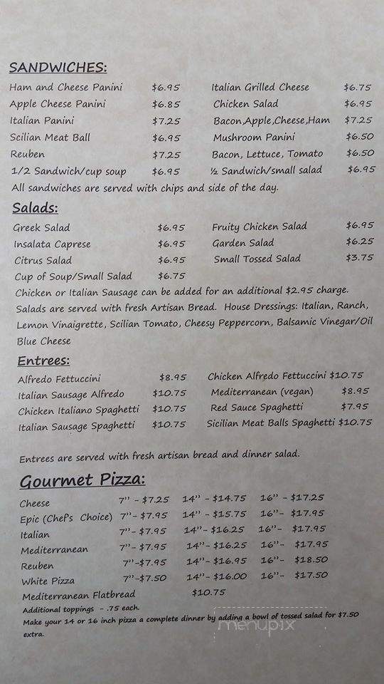 D'Alessios - Greenville, OH menu_pic