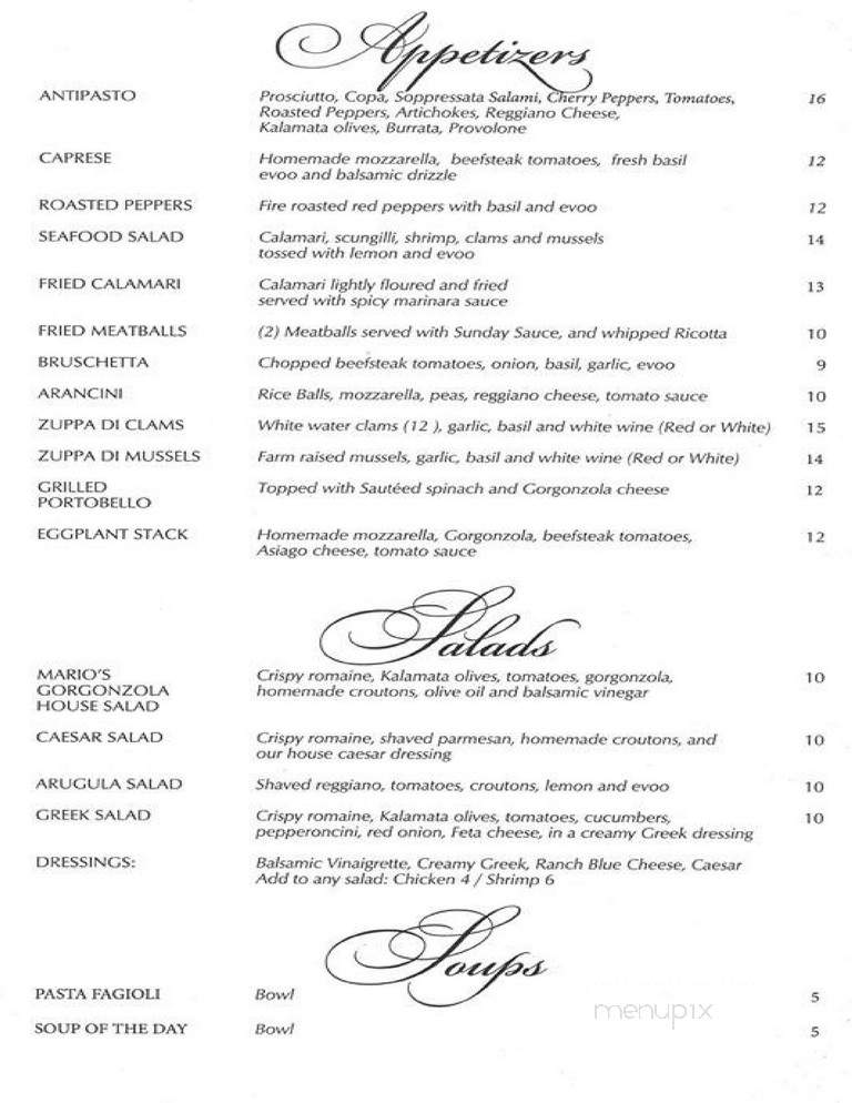 Mario's Ocean Ave - Lantana, FL menu_pic