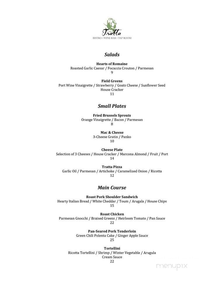 Tratta Bistro - Albuquerque, NM menu_pic