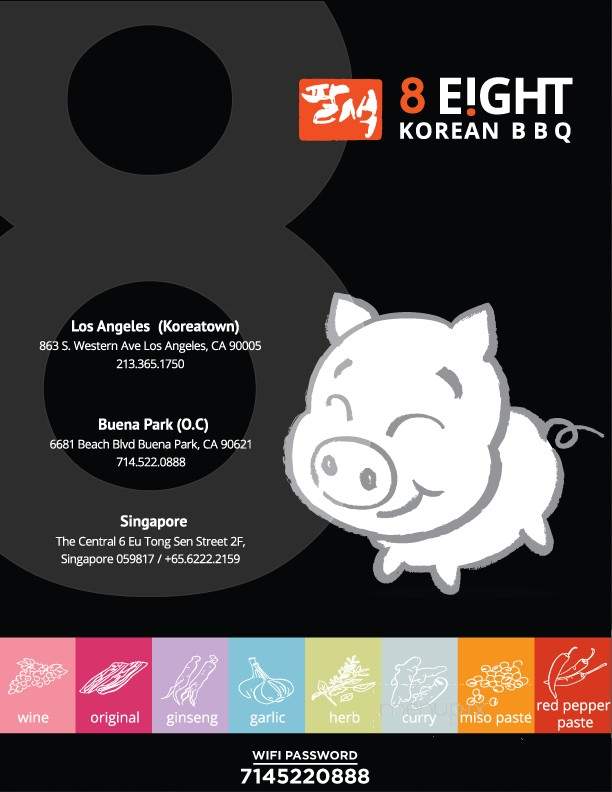 Eight Korean BBQ - Buena Park, CA menu_pic