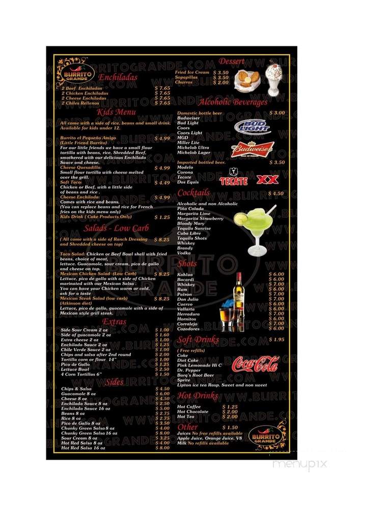 Burrito Grande - Clearfield, UT menu_pic