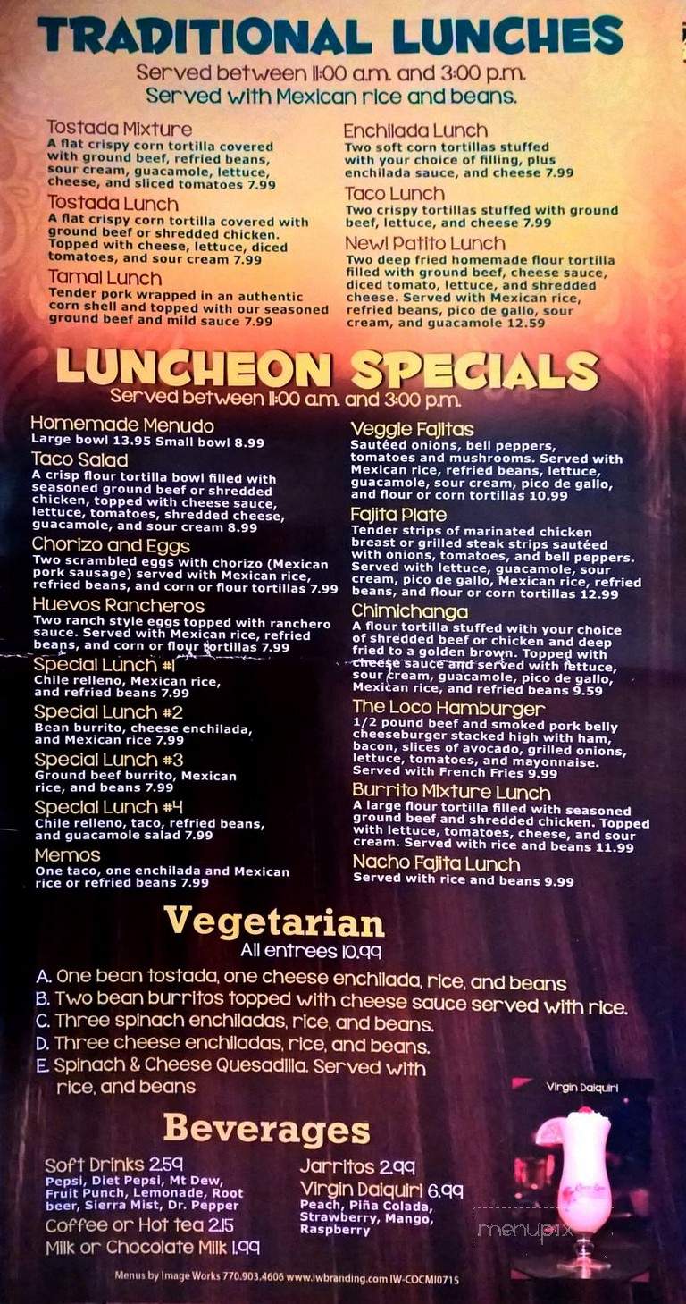 Coco Loco - Bay City, MI menu_pic
