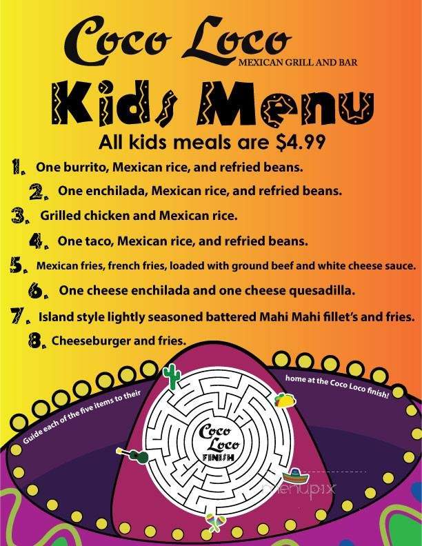 Coco Loco - Bay City, MI menu_pic