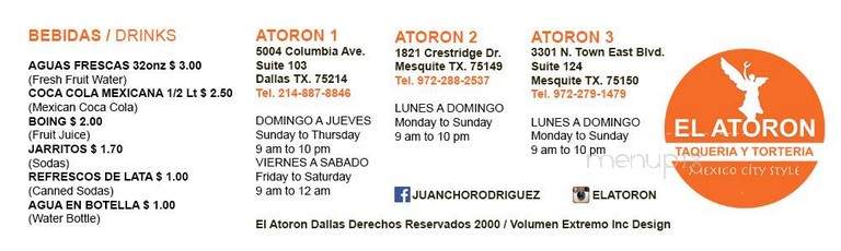 El Atoron - Mesquite, TX menu_pic