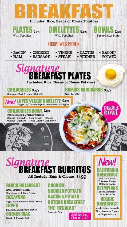 Lupe's Taco Shop - Huntington Beach, CA menu_pic