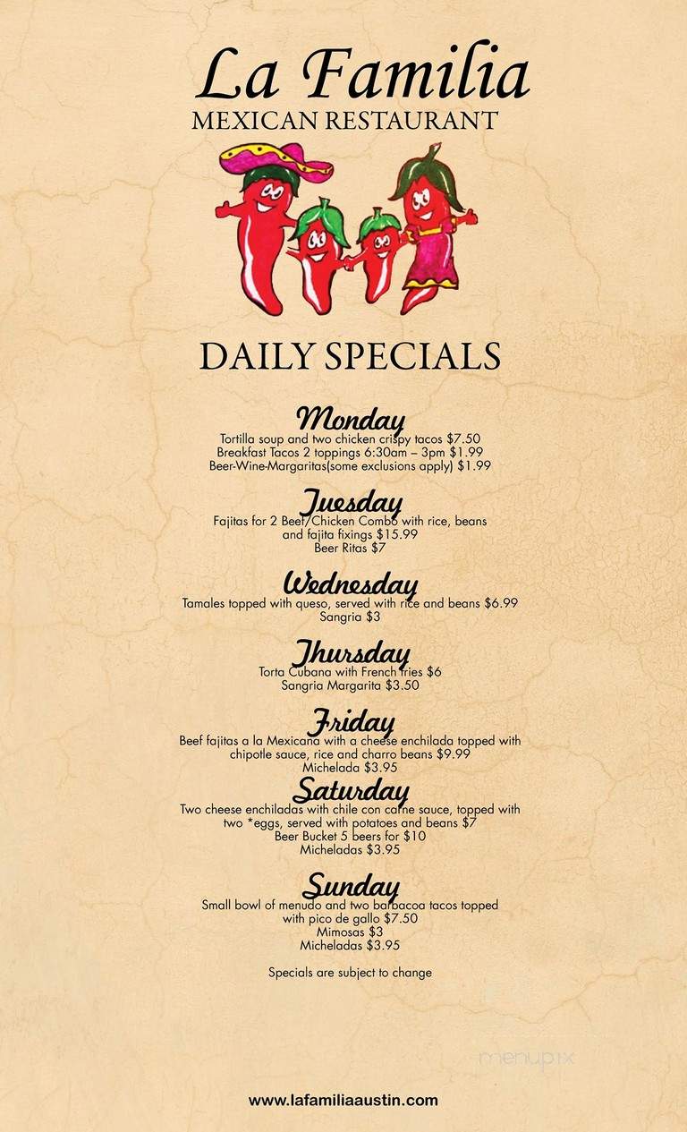 La Familia Mexican Market - Austin, TX menu_pic