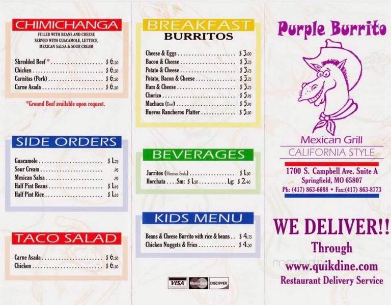 Purple Burrito - Springfield, MO menu_pic