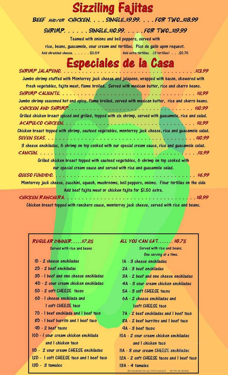 Jalapeno's Mexican Restaurant - Farmersville, TX menu_pic