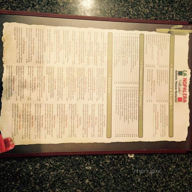 La Nopalera - St Augustine, FL menu_pic