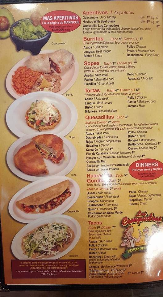 Los Compadres - Chicago Heights, IL menu_pic