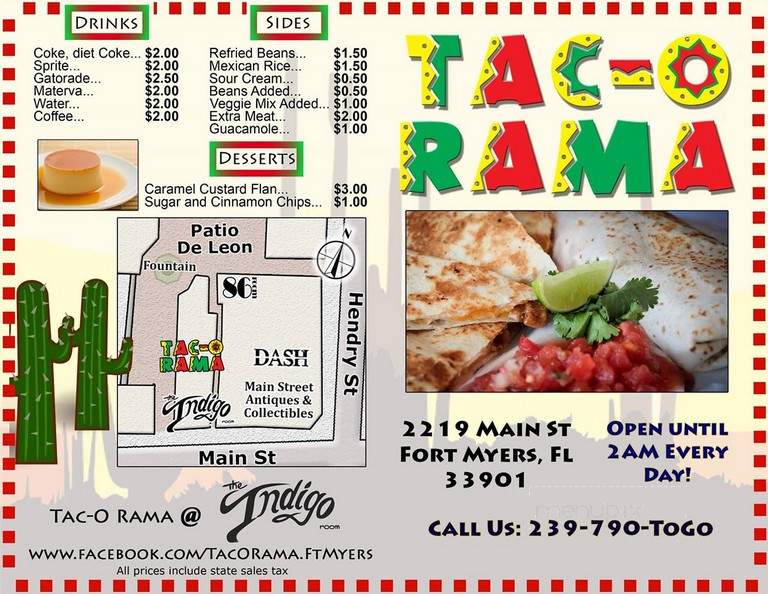 Tac-O-Rama - Fort Myers, FL menu_pic