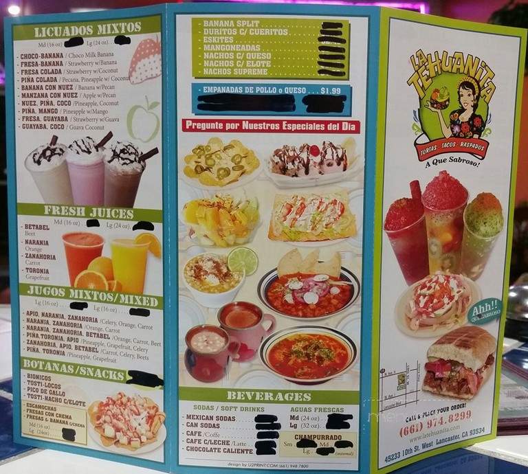 Teguanita la - Lancaster, CA menu_pic