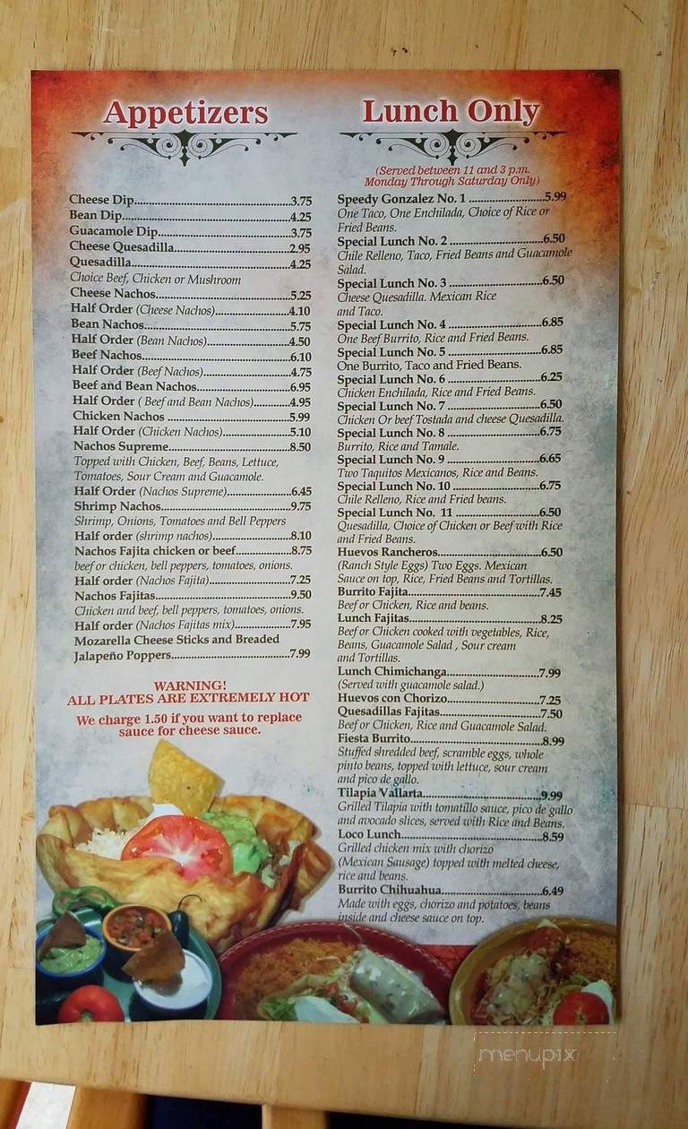 El Canelo Mexican Restaruant - Wathena, KS menu_pic