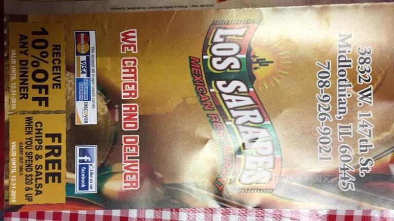 Los Sarapes Mexican Restaurant - Midlothian, IL menu_pic