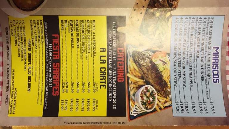 Los Sarapes Mexican Restaurant - Midlothian, IL menu_pic