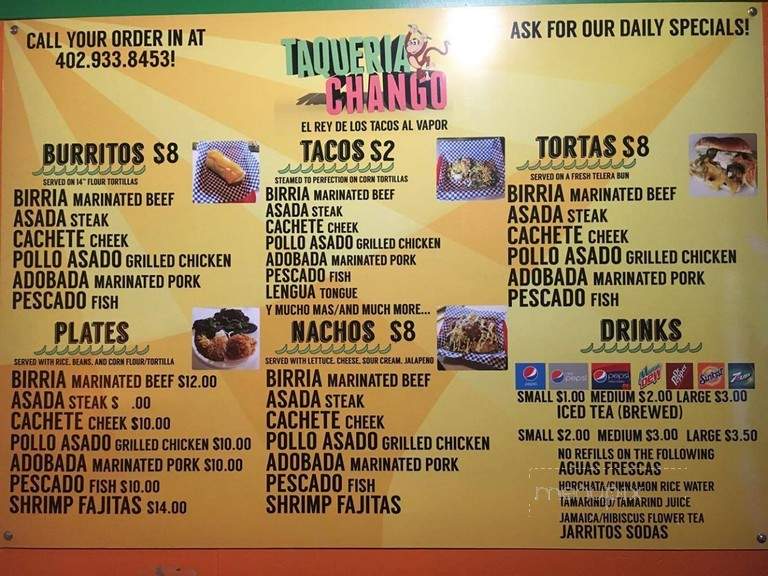 Taqueria Chango - Omaha, NE menu_pic
