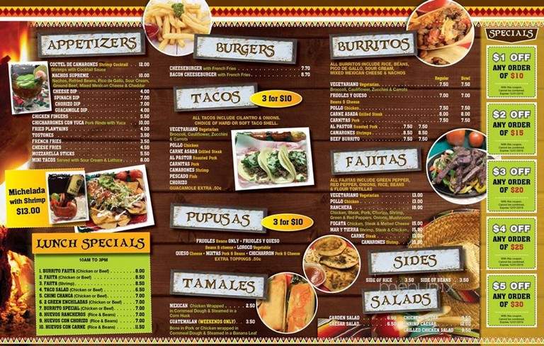La Fogata Mexican Restaurant - Warminster, PA menu_pic