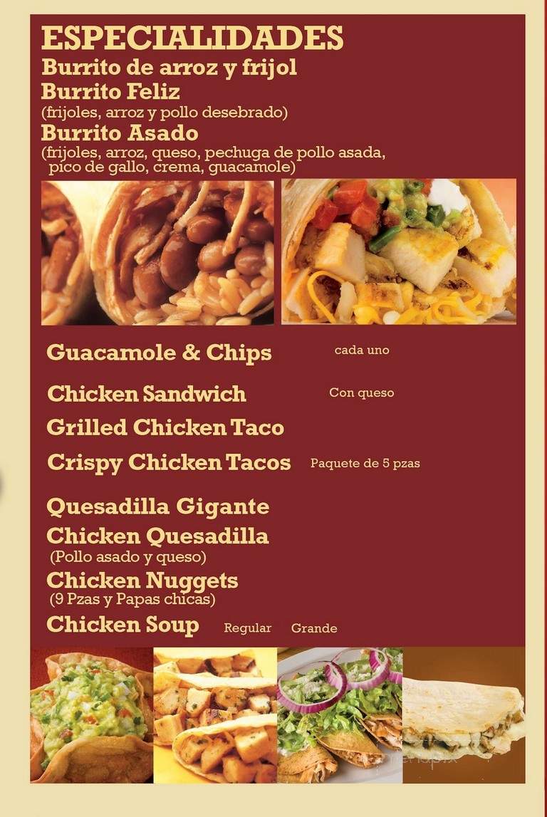 Pollo Feliz - Chicago, IL menu_pic