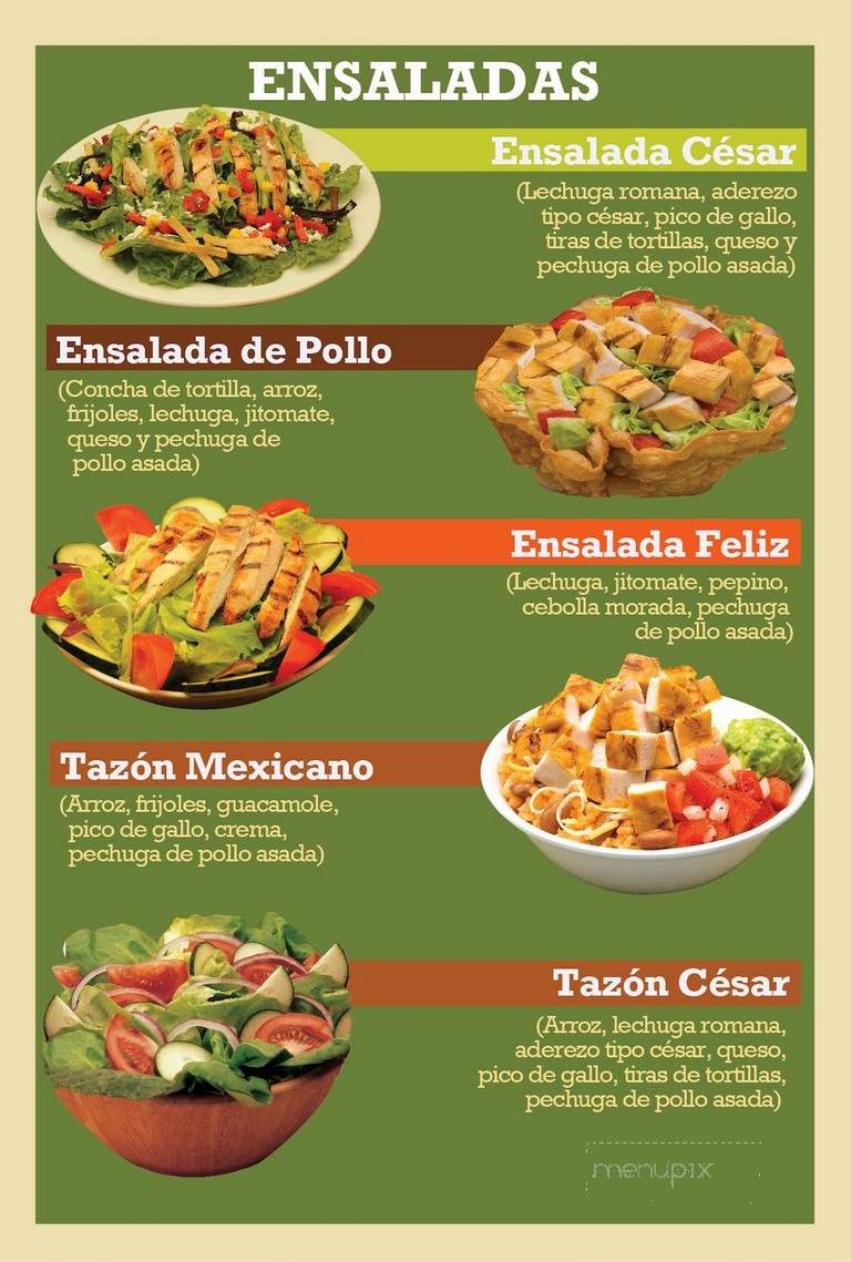 Pollo Feliz - Chicago, IL menu_pic