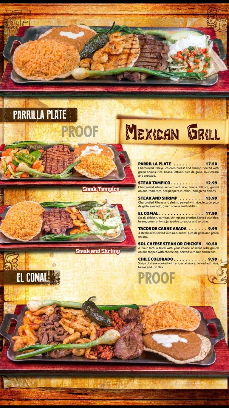 Don Sol Mexican Grill - Union City, TN menu_pic