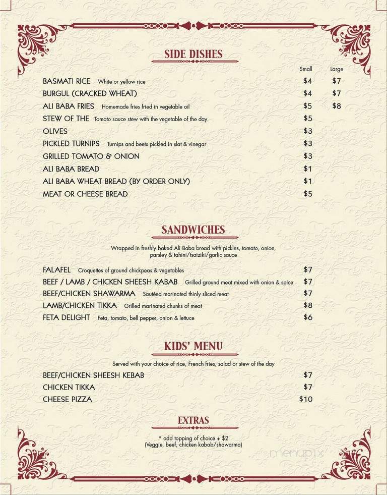 Ali Baba of Escondido - Escondido, CA menu_pic