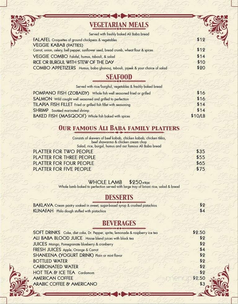 Ali Baba of Escondido - Escondido, CA menu_pic