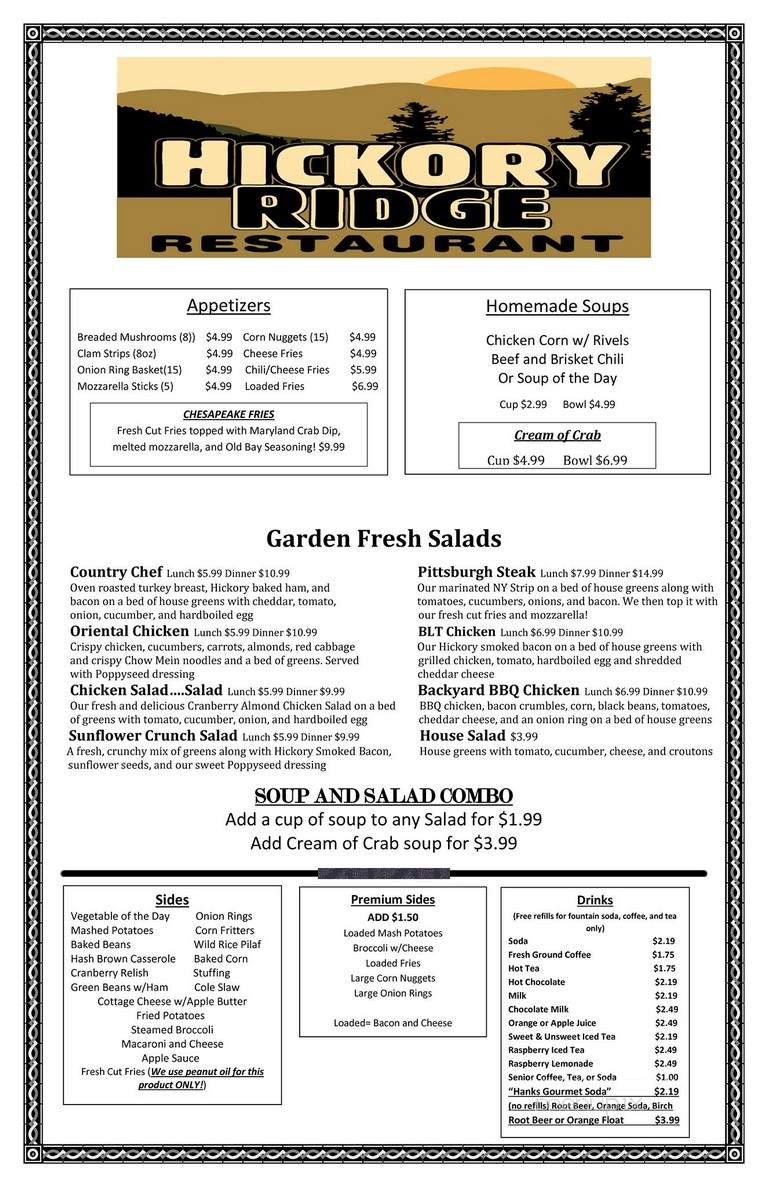 B & A Paradise Pizzeria & Restaurant - Carlisle, PA menu_pic