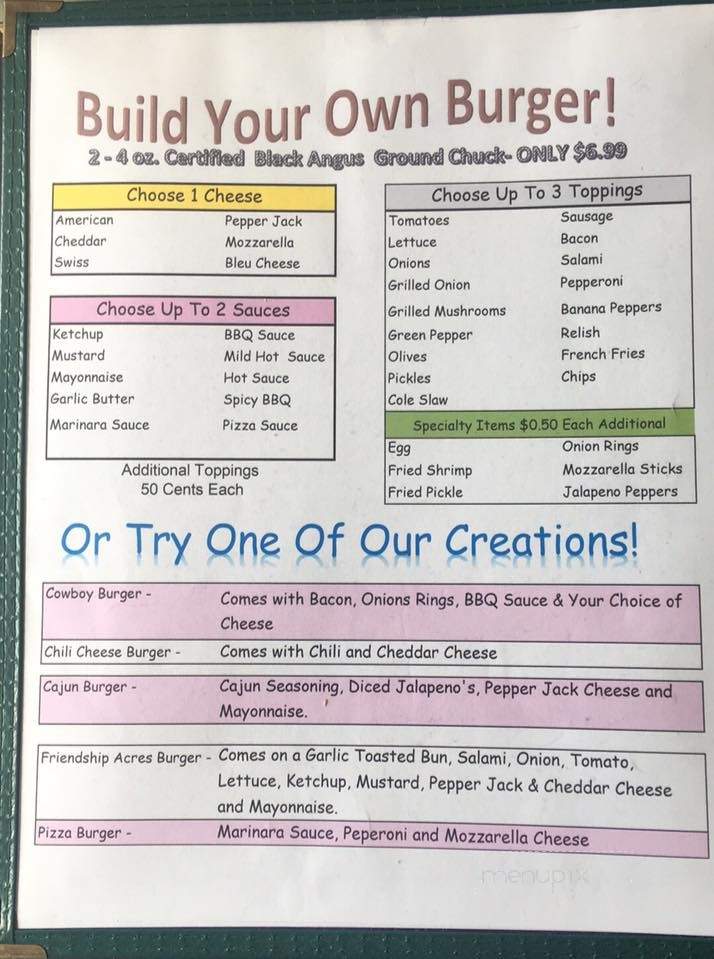 Friendship Acres Bar & Grill - Atwater, OH menu_pic
