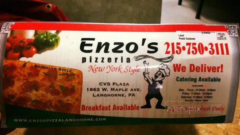 Enzo's Pizzeria - Langhorne, PA menu_pic