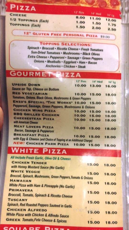 Enzo's Pizzeria - Langhorne, PA menu_pic