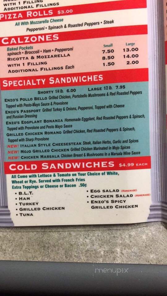 Enzo's Pizzeria - Langhorne, PA menu_pic