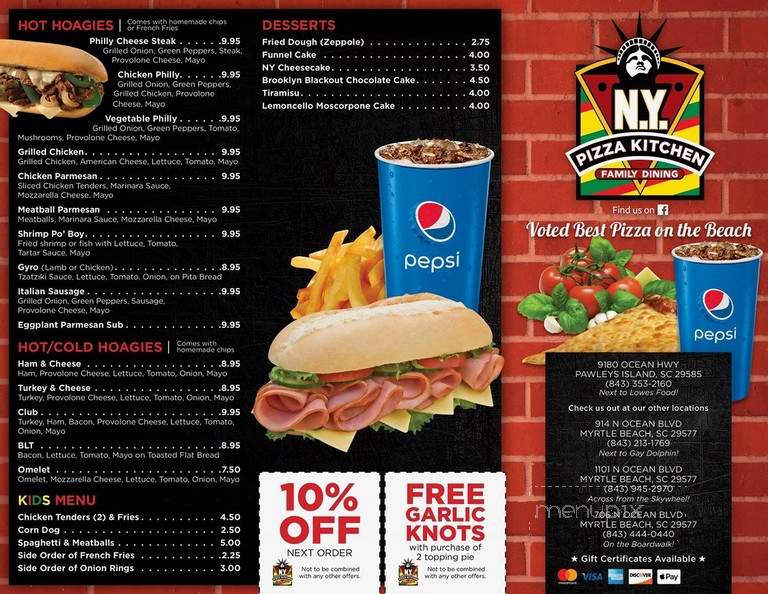 NY Pizza Kitchen - Pawleys Island, SC menu_pic