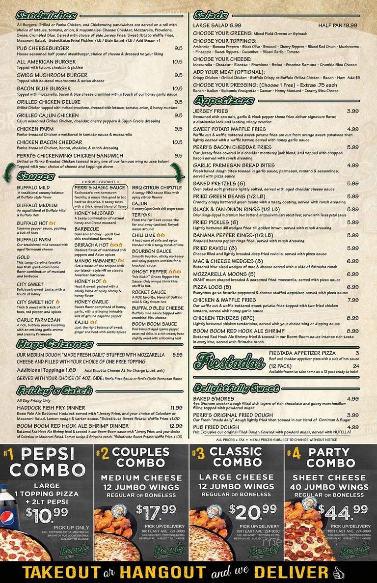 Perri's Pizzeria - Rochester, NY menu_pic