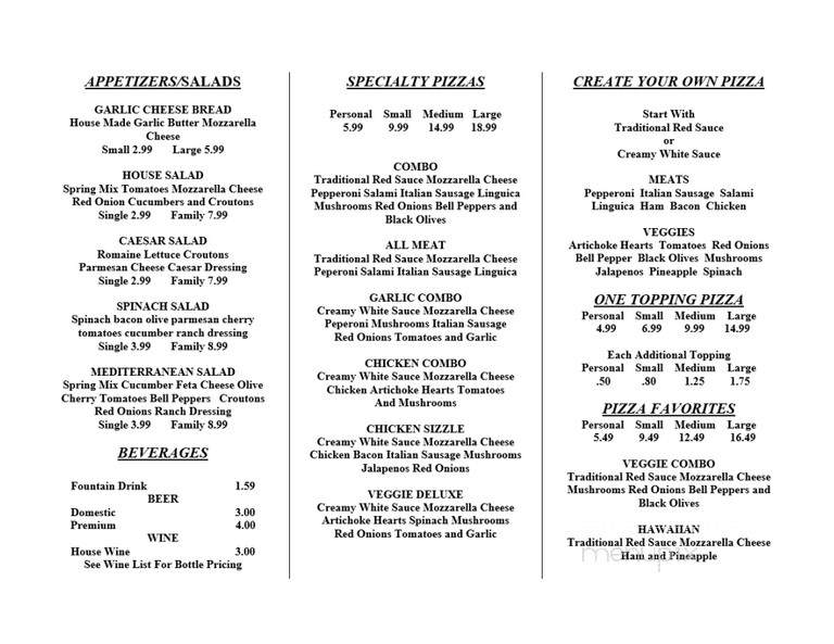 Velocity Pizza - Fair Oaks, CA menu_pic