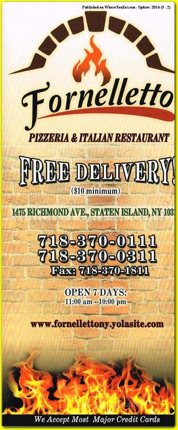 Fornelletto Pizzeria & Restaurant in Staten Island - Staten Island, NY
