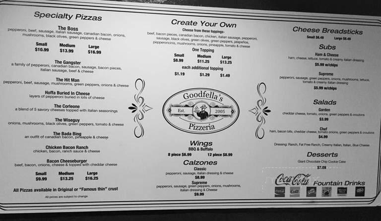 Goodfella's Pizzeria - Grove, OK menu_pic