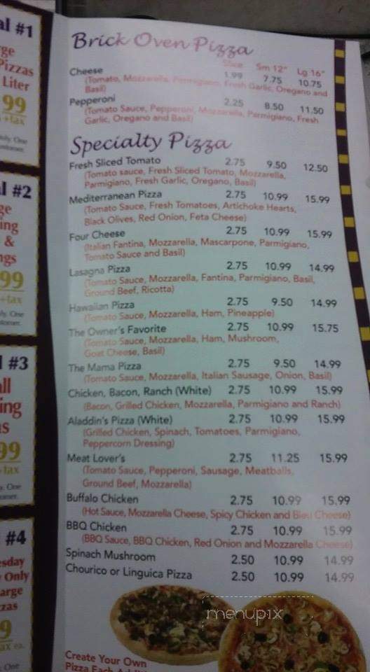 Aladdin's - Fall River, MA menu_pic