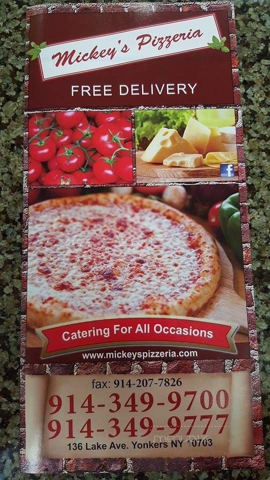 Mickey's Pizzeria - Yonkers, NY menu_pic